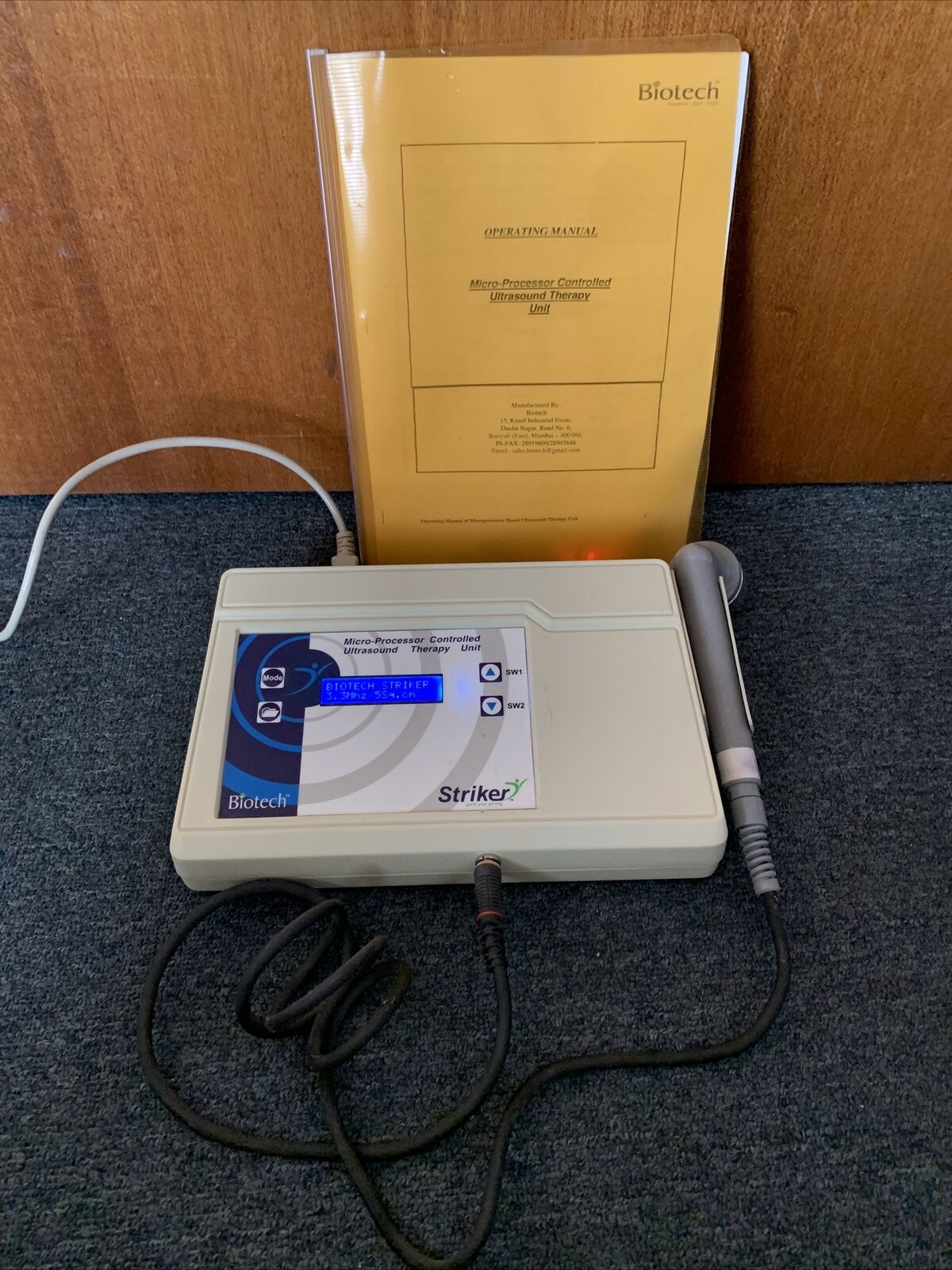 Biotech Micro-Processor Controlled Ultrasound Therapy Unit 3Mhz 5003 Untested