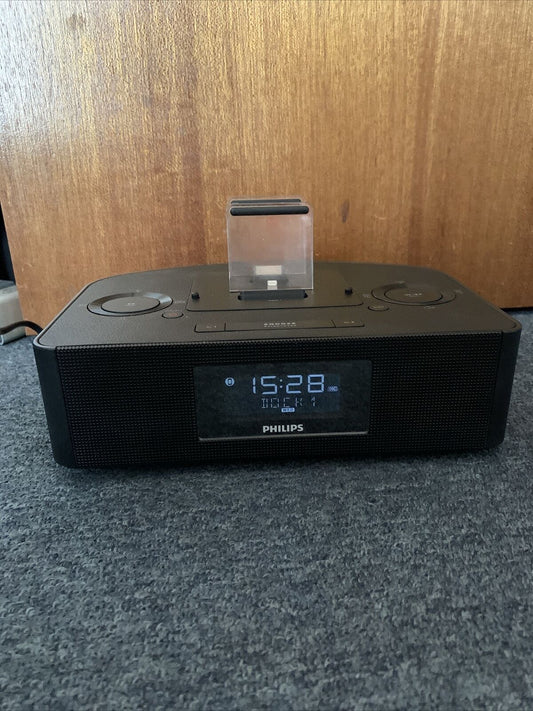 Philips AJ7260D/79 Dual Apple Lightning & 30-pin USB Speaker Dock Alarm Clock