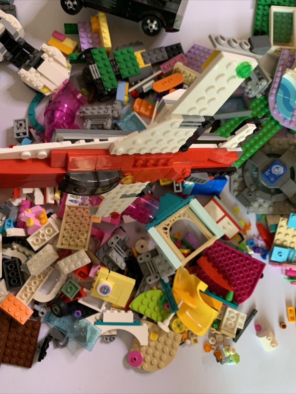 Official Lego Bulk Airplane Jet Friends Genuine Pieces Lot with Container 2.07kg