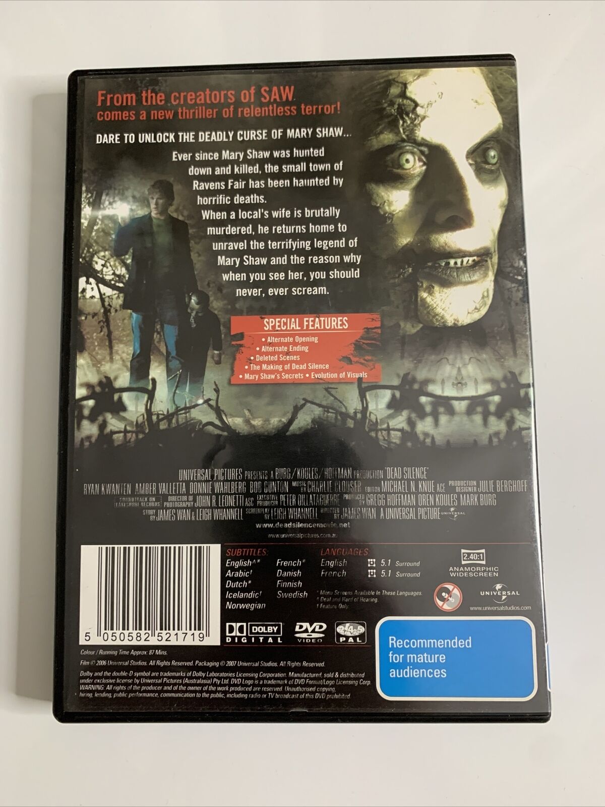 Dead Silence (DVD, 2007) Ryan Kwanten, Amber Valletta Horror Film Region 4