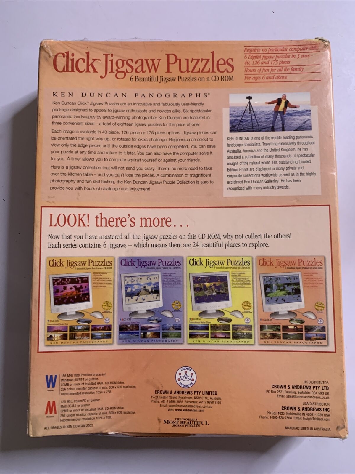 Ken Duncan Panographs Click Jigsaw Puzzles For PC Windows 95 NEW Sealed