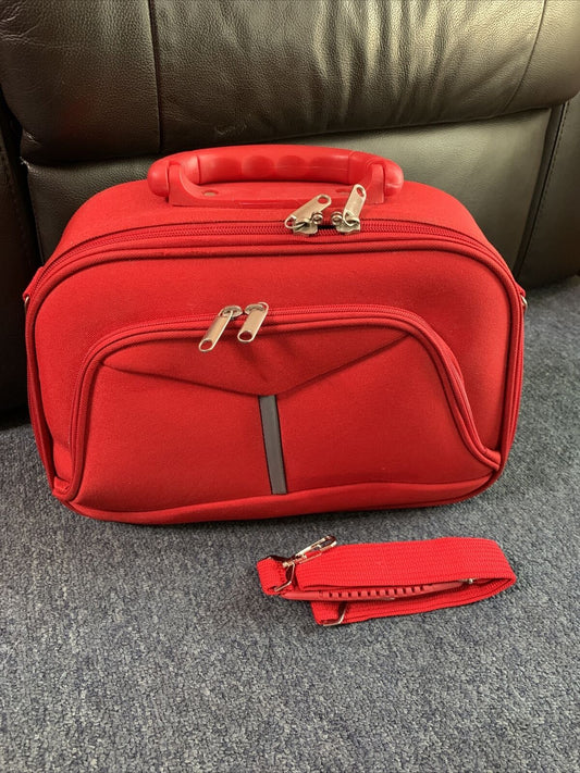 Rectangular Carry Shoulder 2 Way Bag Red with Strap Hardly Been Used 35x26x10cm