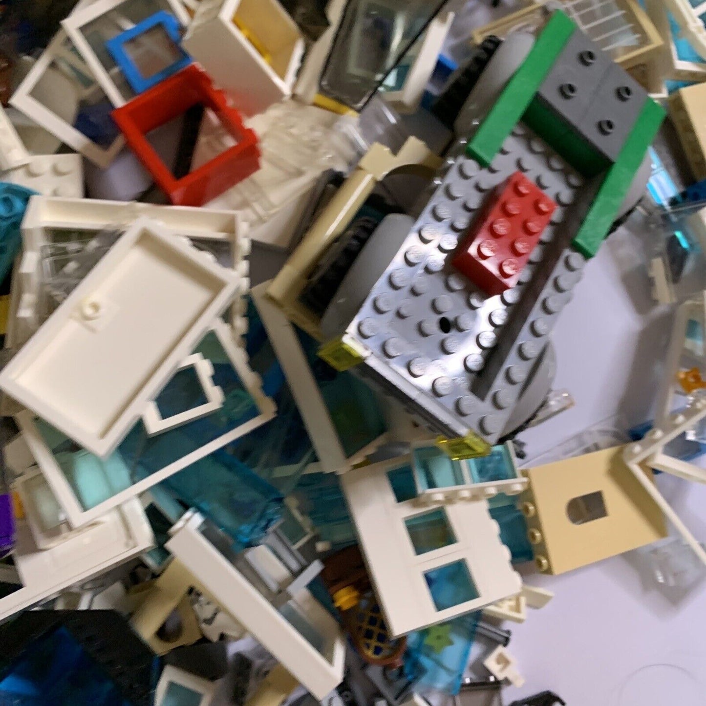 Genuine Lego Bulk Ocean Explorer Technic Wheels Windows Doors Cars Lot 1.9kg