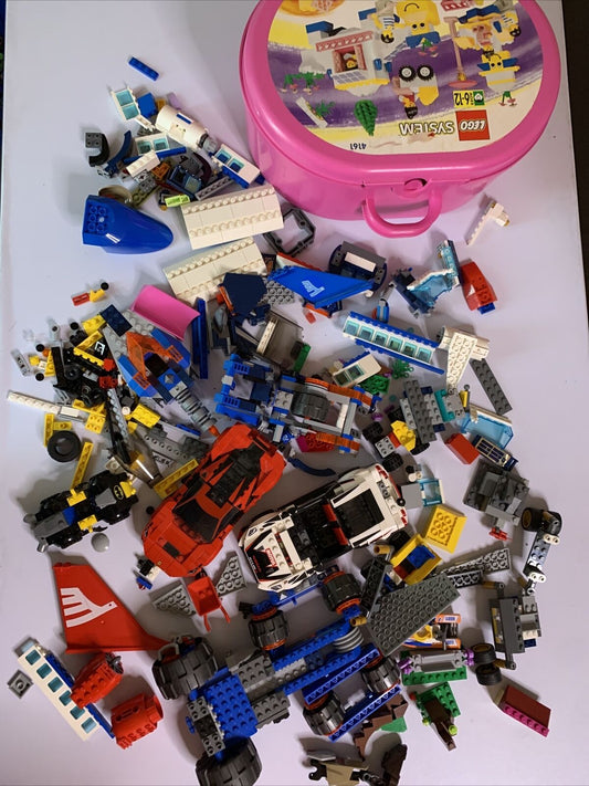 Authentic Lego Bulk Lot Cars Ferrari Nissan Space Airplane Jets Container 1.85kg