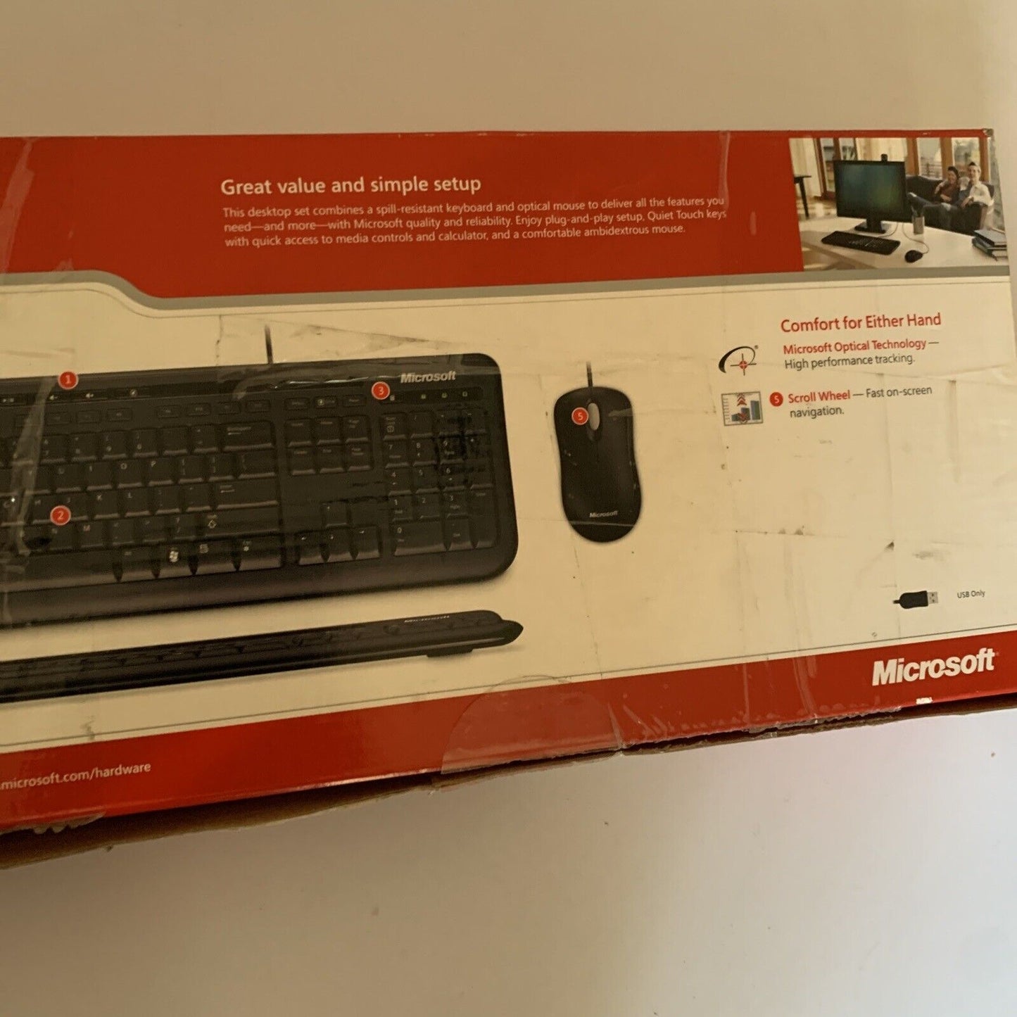 Official Microsoft Desktop 600 Keyboard and Mouse Combo USB Wired