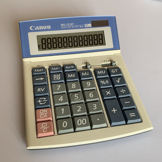 Canon Tax & Business Desktop 12 Digit LCD Dual Solar Powered  WS-1210T