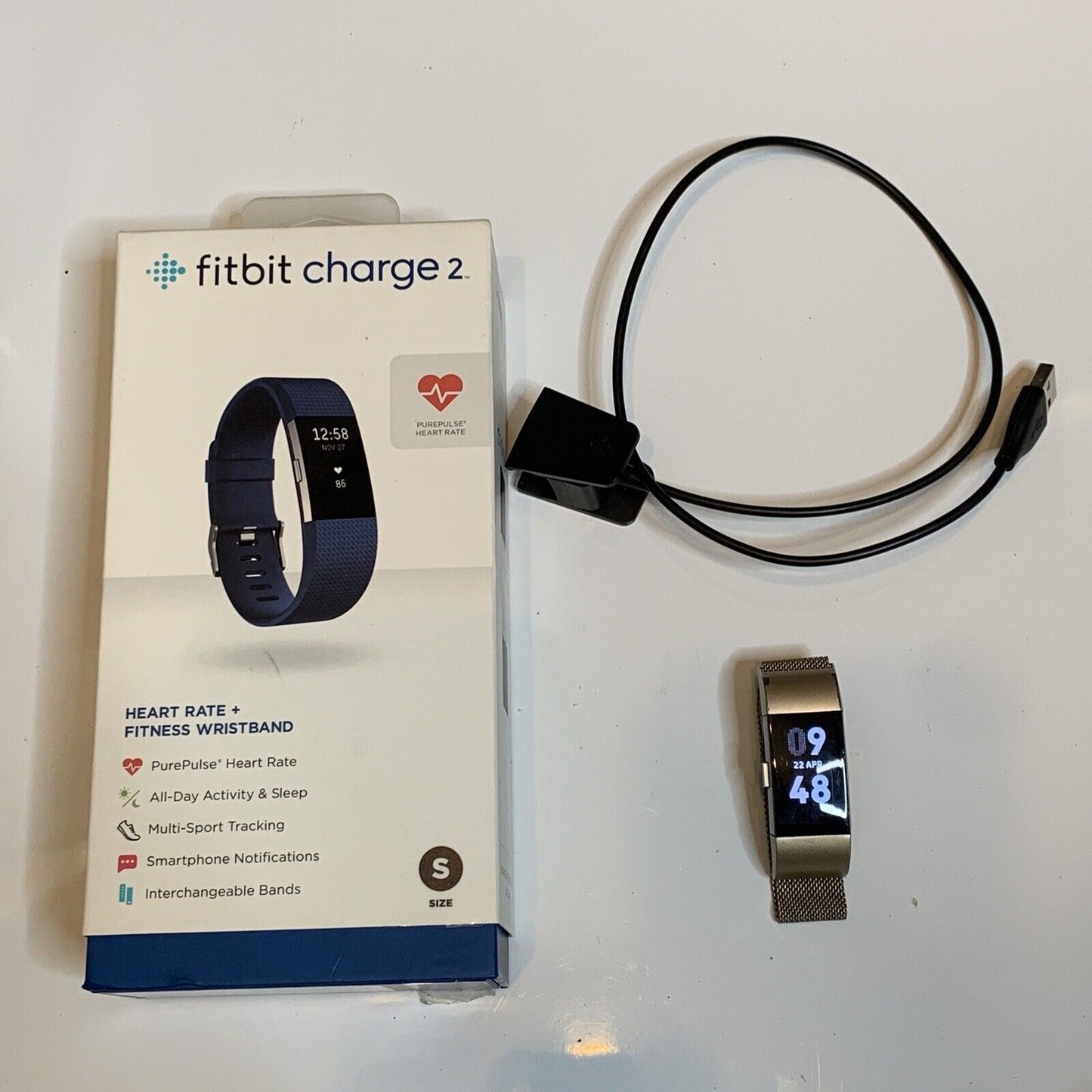 Fitbit Charge 2 Health and Fitness Tracker Watch Size Small Band