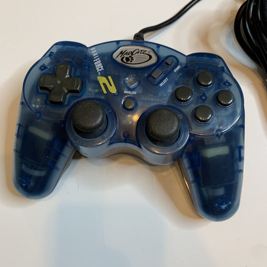Mad Cats Dual Force 2 PlayStation 2 PS2 Controller Blue