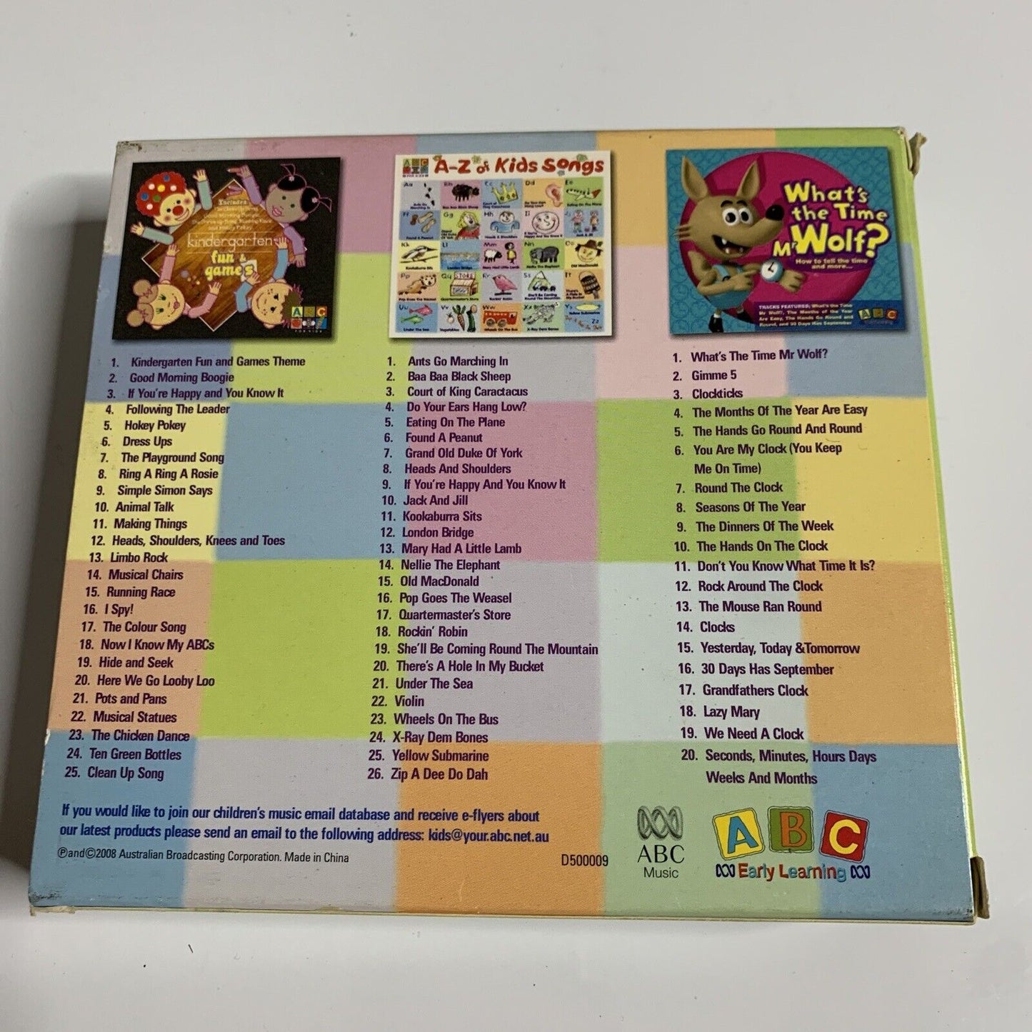 Preschoolers Bumper Box ABC For Kids (CD, 3-Disc Set, 2008) Children's Music