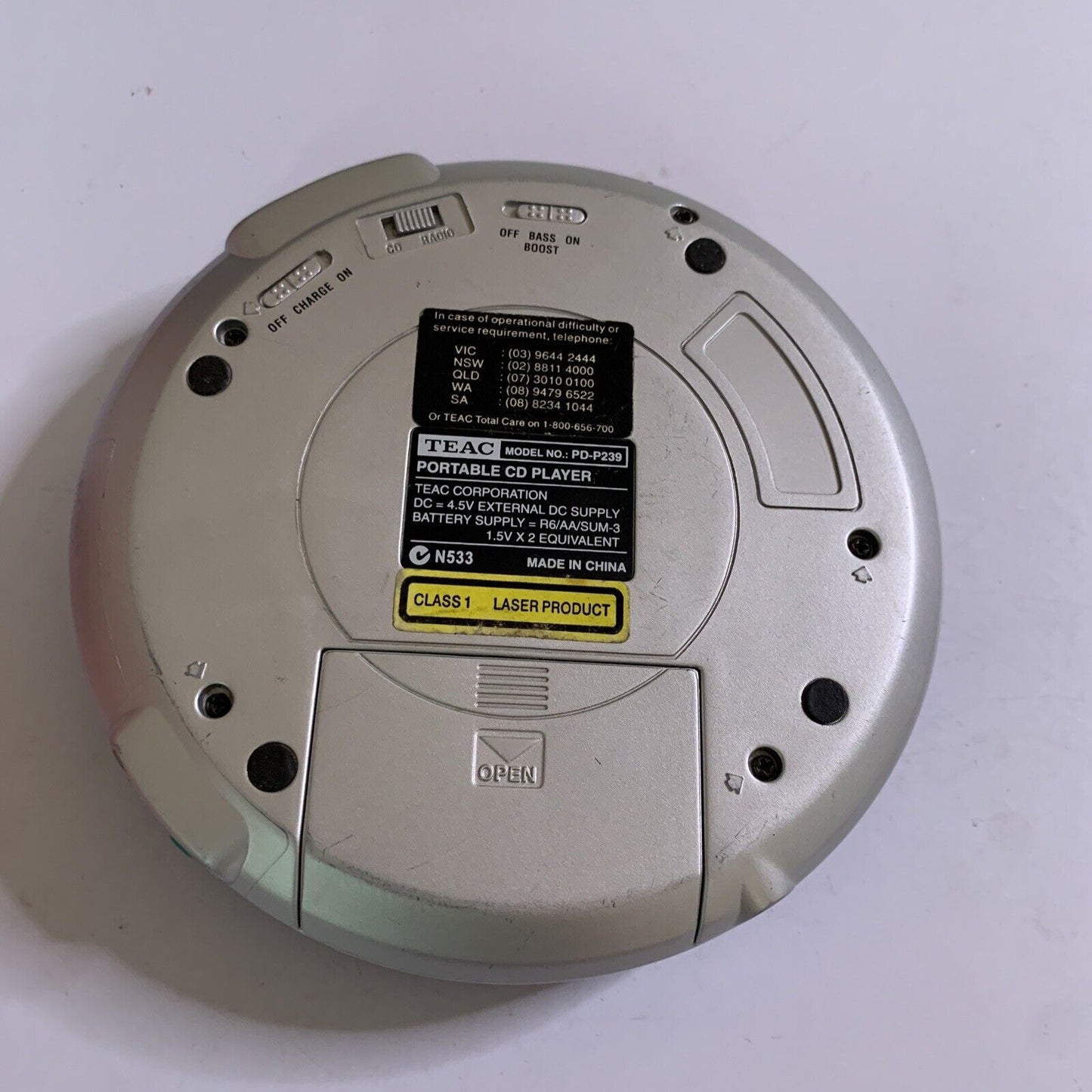 Teac Portable CD and AM/FM Radio Player PD-P239 with Anti-Shock Protection