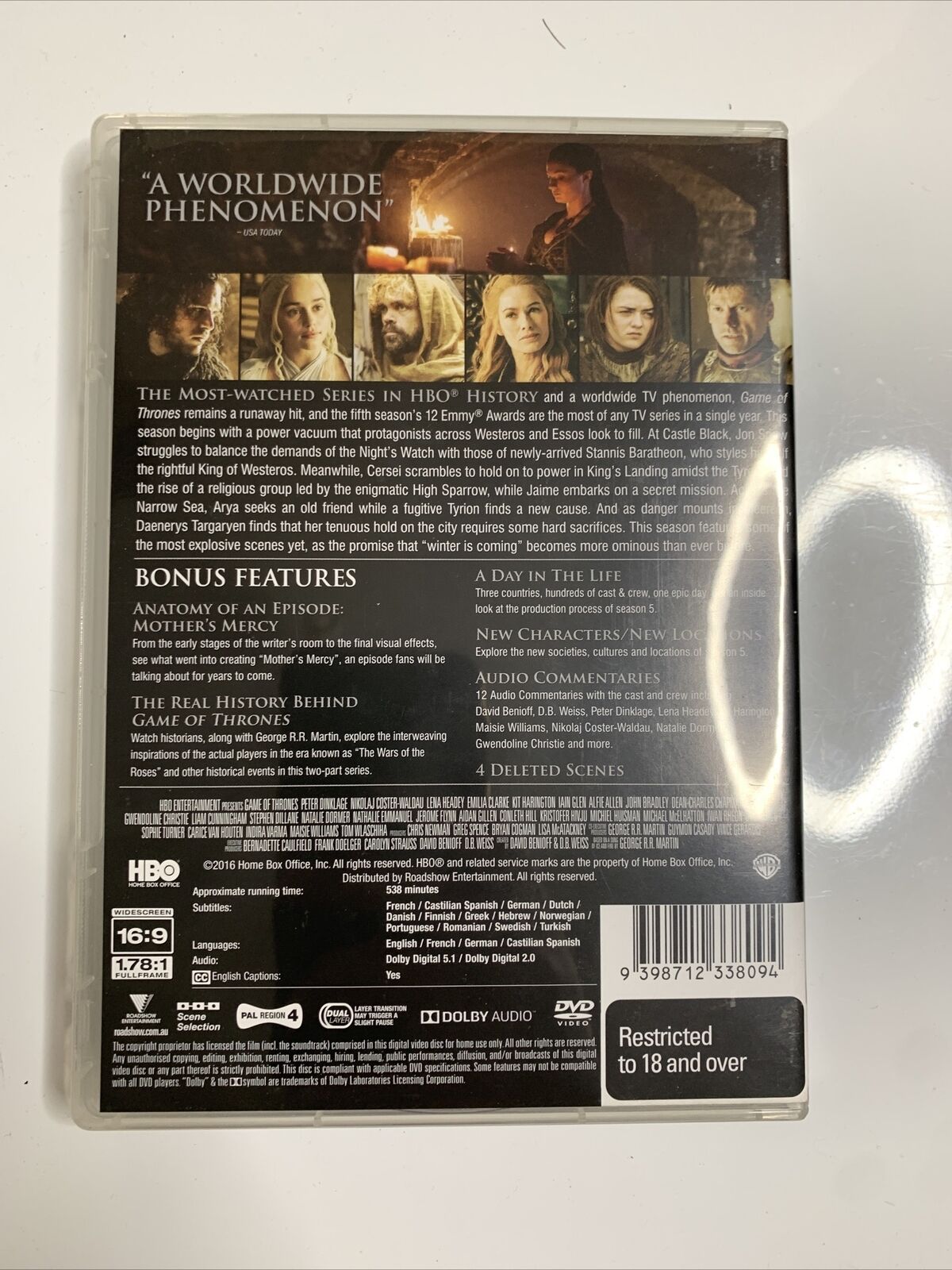 Game Of Thrones - The Complete Season 5 Limited Edition (DVD, 2016) Region 4