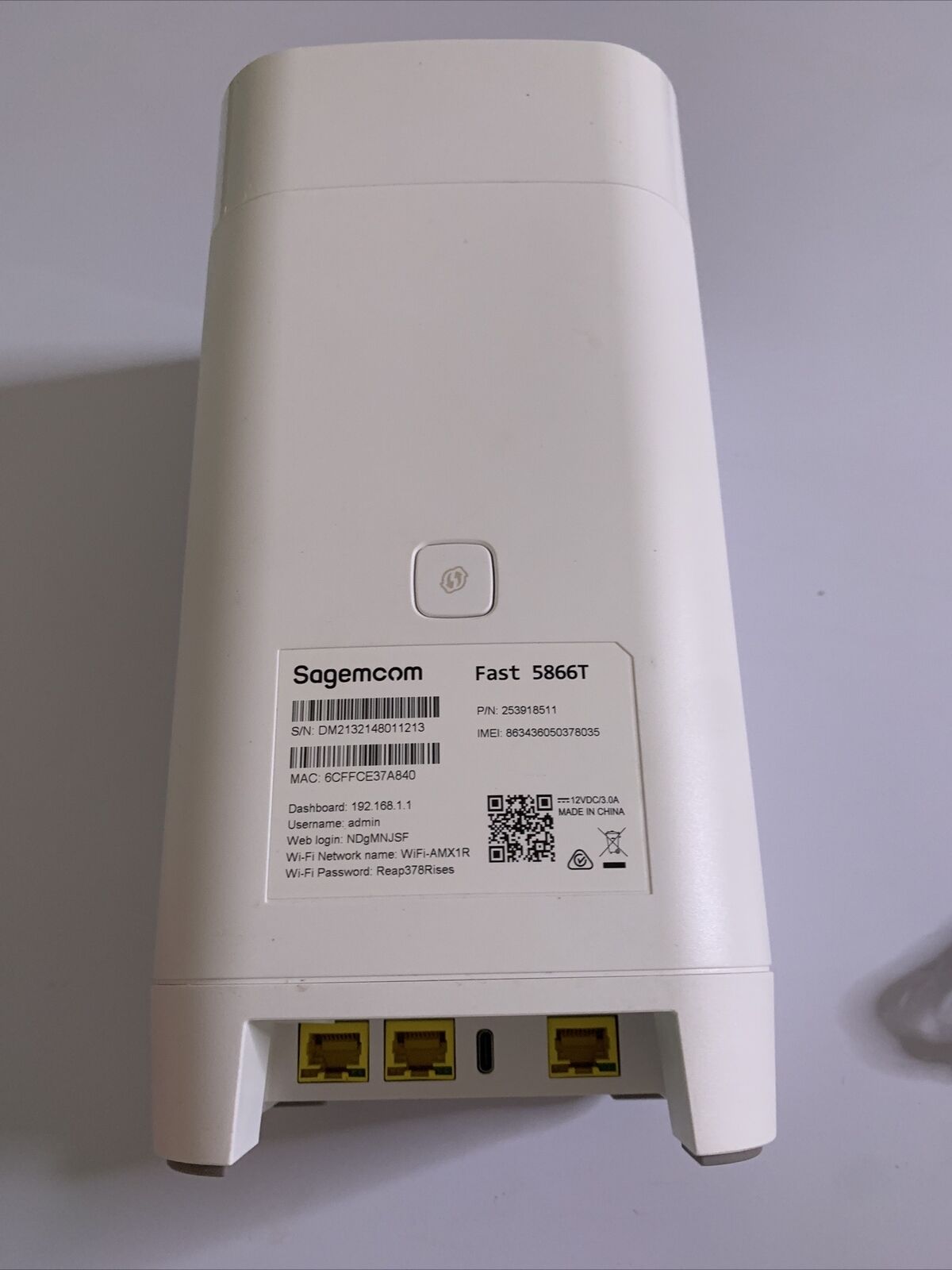 Sagemcom FAST 5866T 5G Broadband MU-MIMO WiFi 6 LAN iiNet Wireless WiFi Router