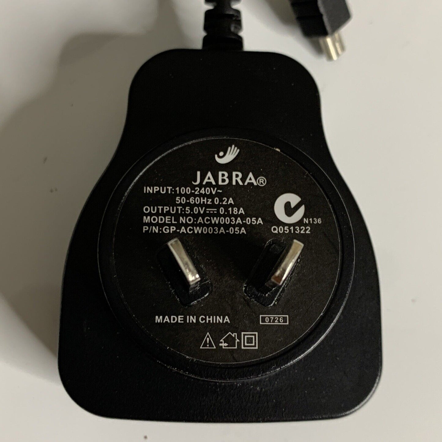 Genuine Jabra AC Adapter ACW003A-05A Power Supply 5v 0.18 for Jabra Pro Headset