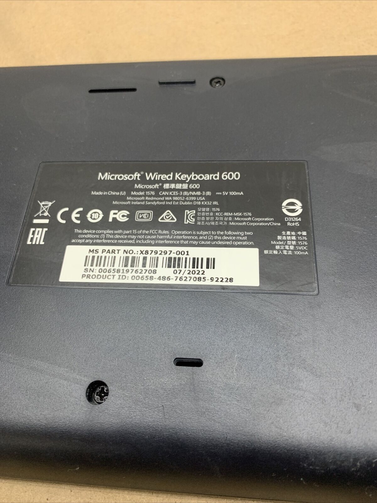 Microsoft Desktop 600 USB Wired Keyboard and Mouse Combo Black