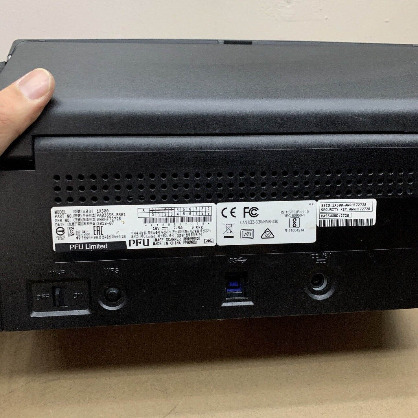 Fujitsu ScanSnap iX500 Colour Duplex Image Scanner