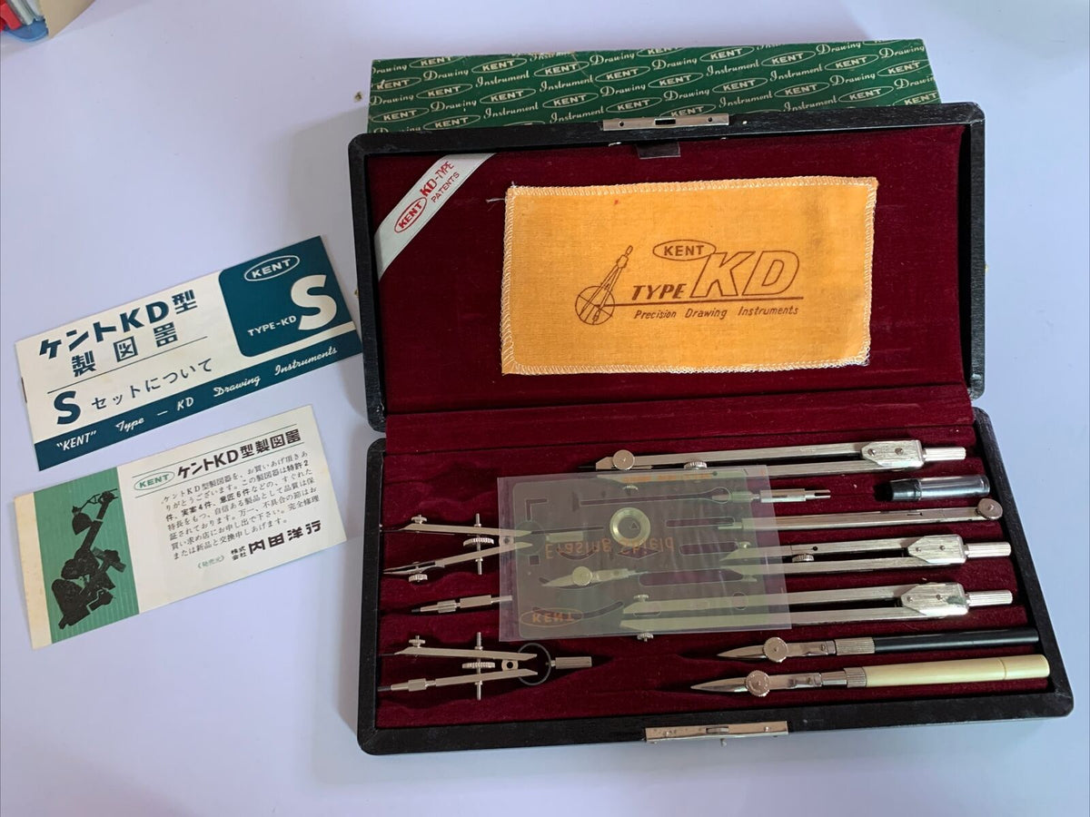 Kent Type-KD Precision Drawing Instruments Drafting Set Vintage 
