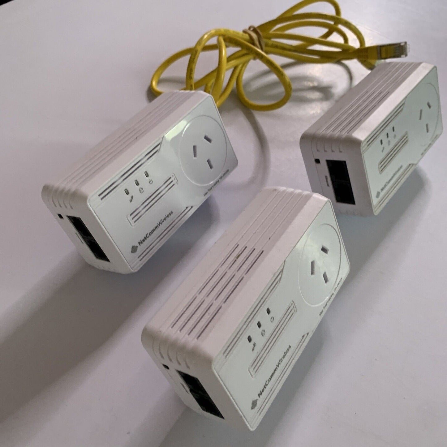 3x NetComm Wireless NP505 Powerline Adapter With AC Pass-Through