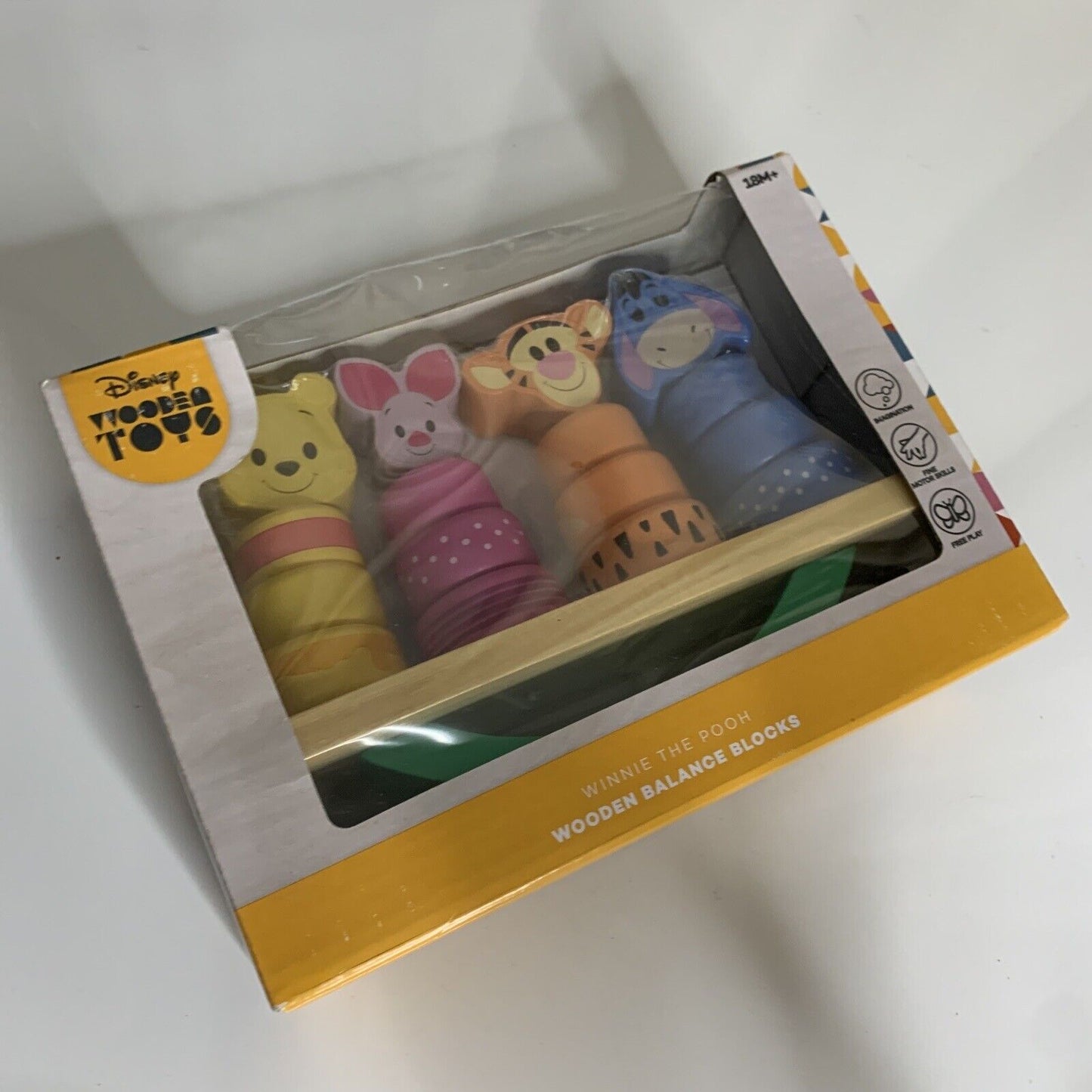 Disney Winnie The Pooh Wooden Learning Balance Blocks Fine Motor Skills NEW