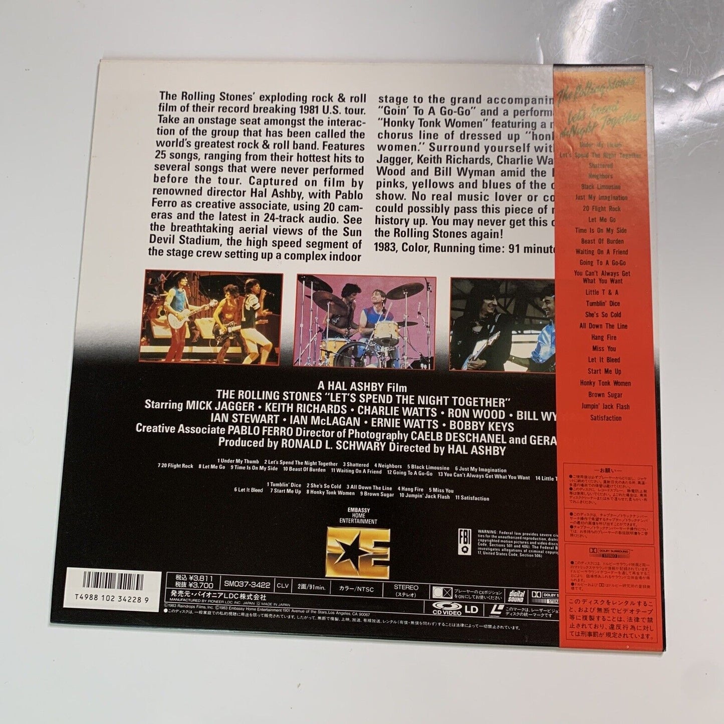 The Rolling Stones - Let's Spend The Night Together (Laserdisc LD, 1981) Obi