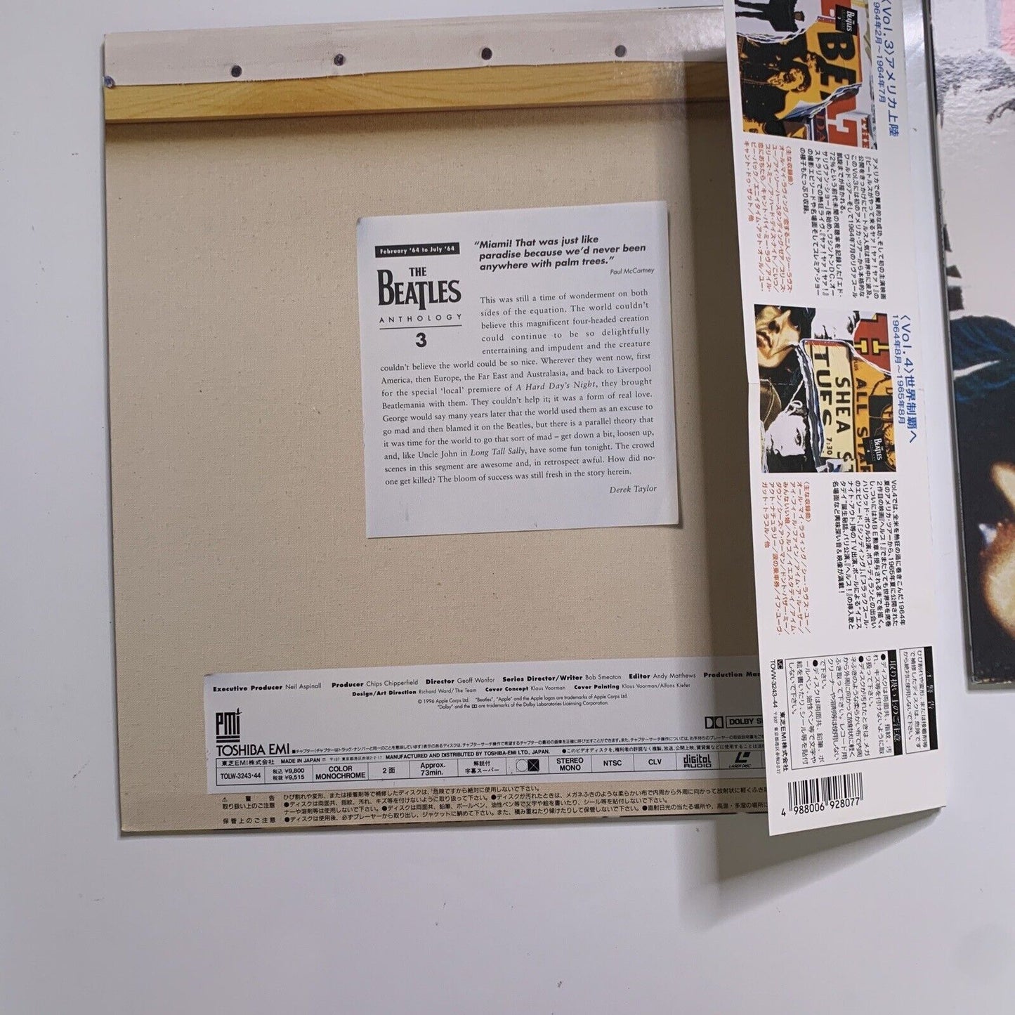 The Beatles Anthology 3 & 4 (Laserdisc LD, 1995) Obi NTSC