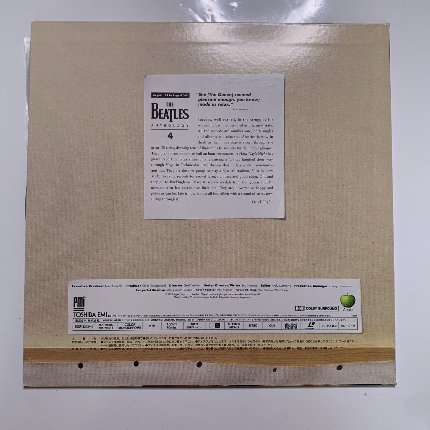 The Beatles Anthology 3 & 4 (Laserdisc LD, 1995) Obi NTSC