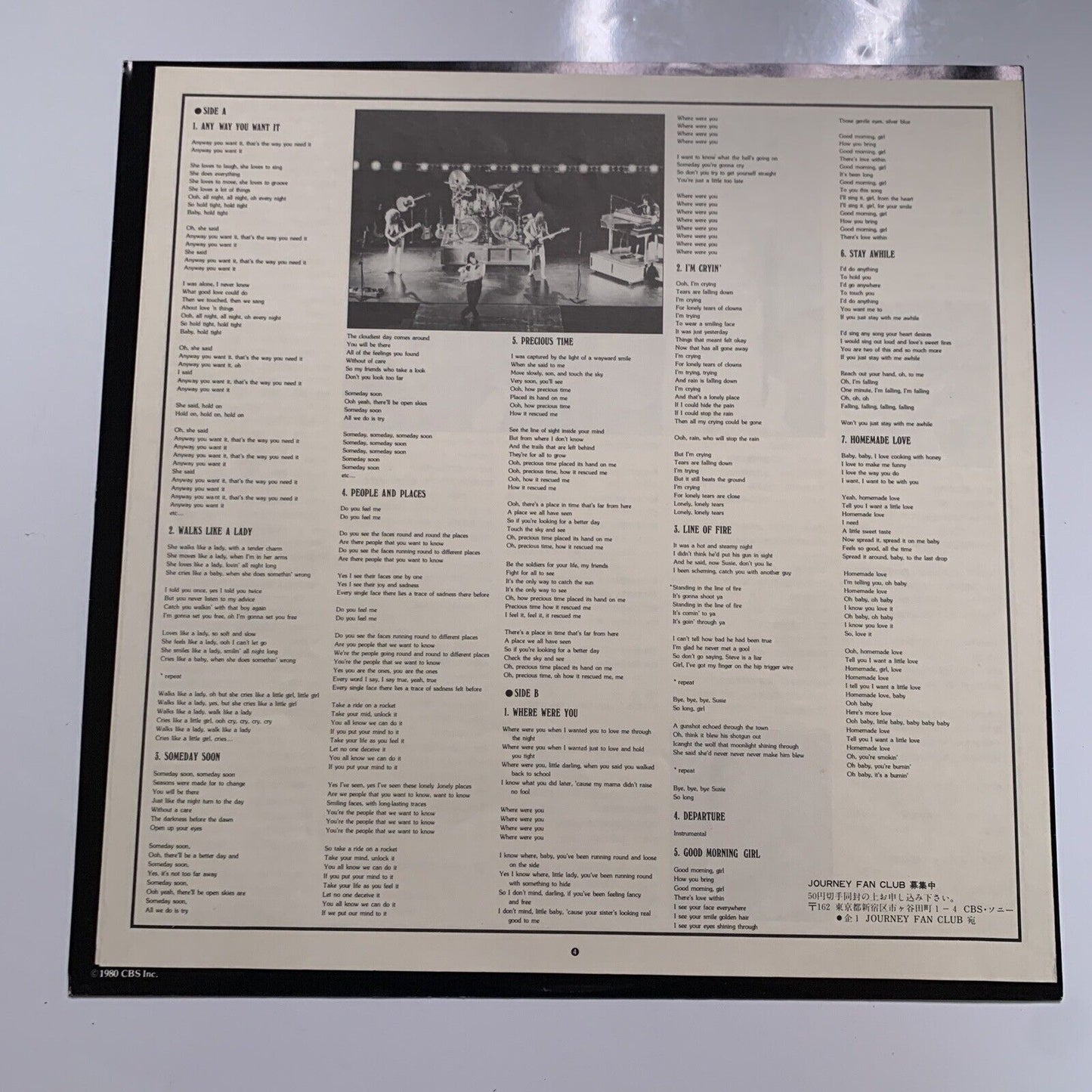 Journey Departure LP Vinyl Record 1980 CBS Records 25AP-1796