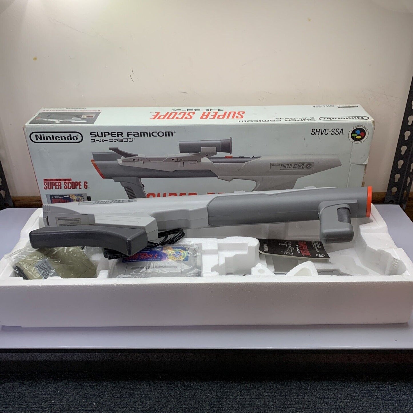 Super Scope 6 Light Gun Controller and Game Nintendo SNES JAPAN NTSC-J Complete