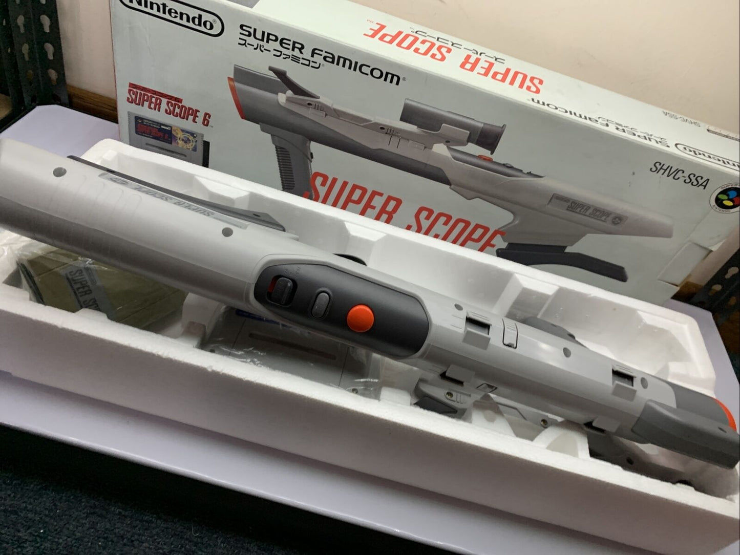 Super Scope 6 Light Gun Controller and Game Nintendo SNES JAPAN NTSC-J Complete