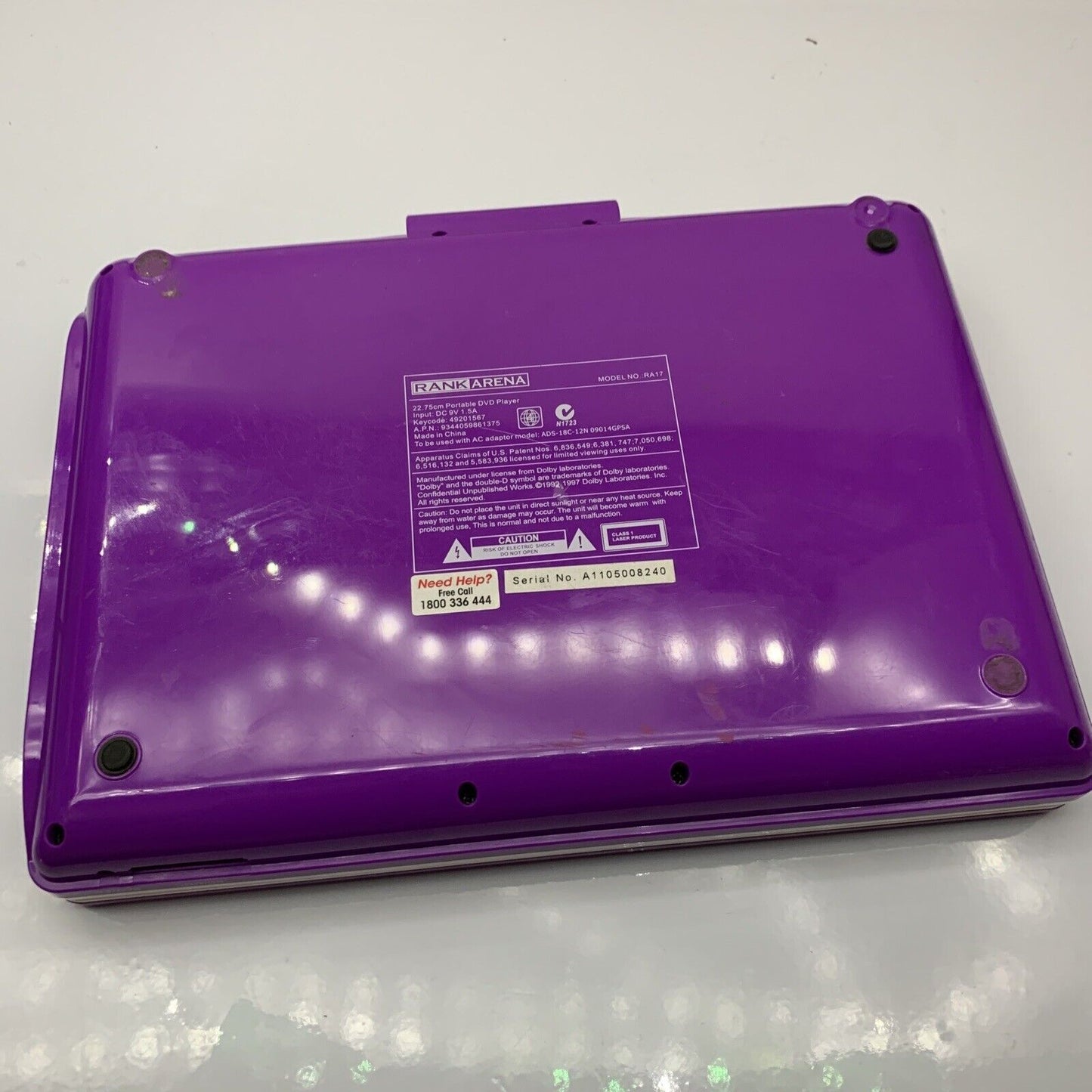 Rank Arena Portable 9" DVD Player 22.5cm RA-17 Region 4