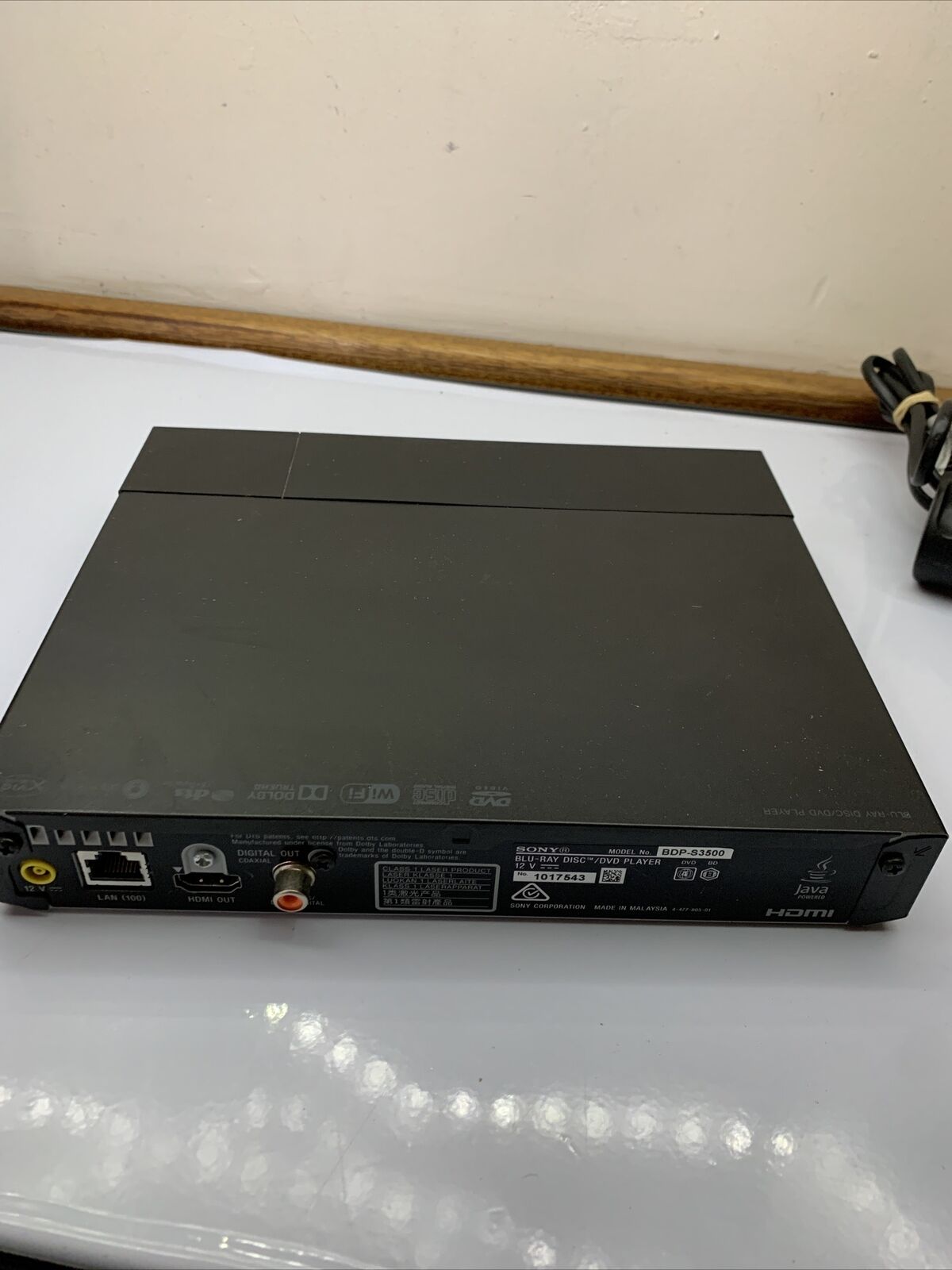 Sony Blu-ray DVD Player BDP-S3500 with Remote Control and HDMI – Retro Unit