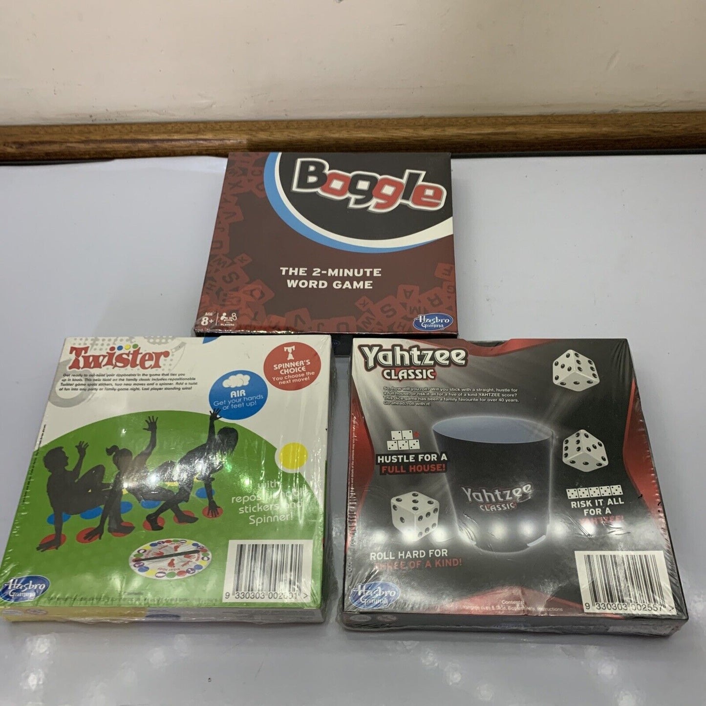 3x Hasbro Travel Board Game - Twister Boggle Yahtzee NEW Sealed