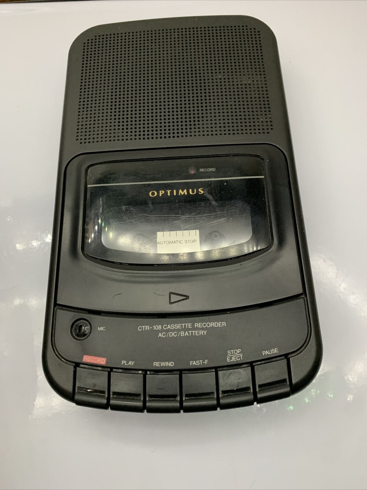 Optimus CTR-108 Cassette Recorder *Requires Belt Replacement + Miss Battery Lid