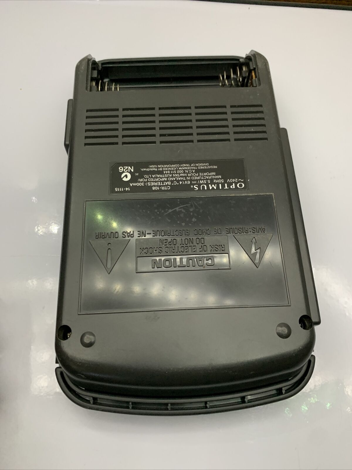 Optimus CTR-108 Cassette Recorder *Requires Belt Replacement + Miss Battery Lid