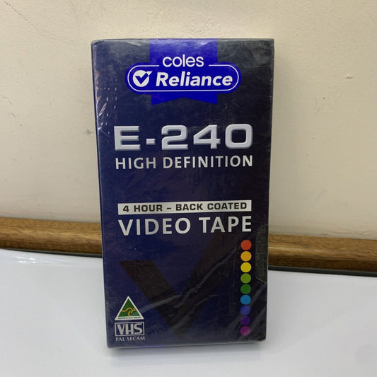 Coles E-240 High Definition Video Tape VHS 4 Hour NEW Sealed