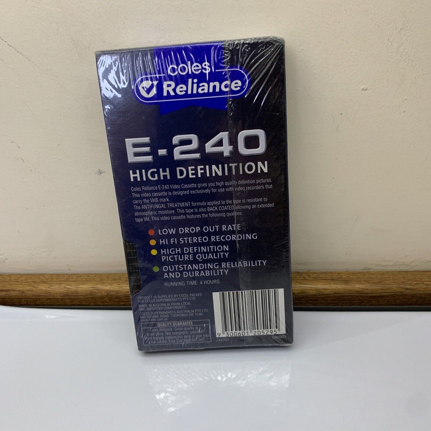 Coles E-240 High Definition Video Tape VHS 4 Hour NEW Sealed