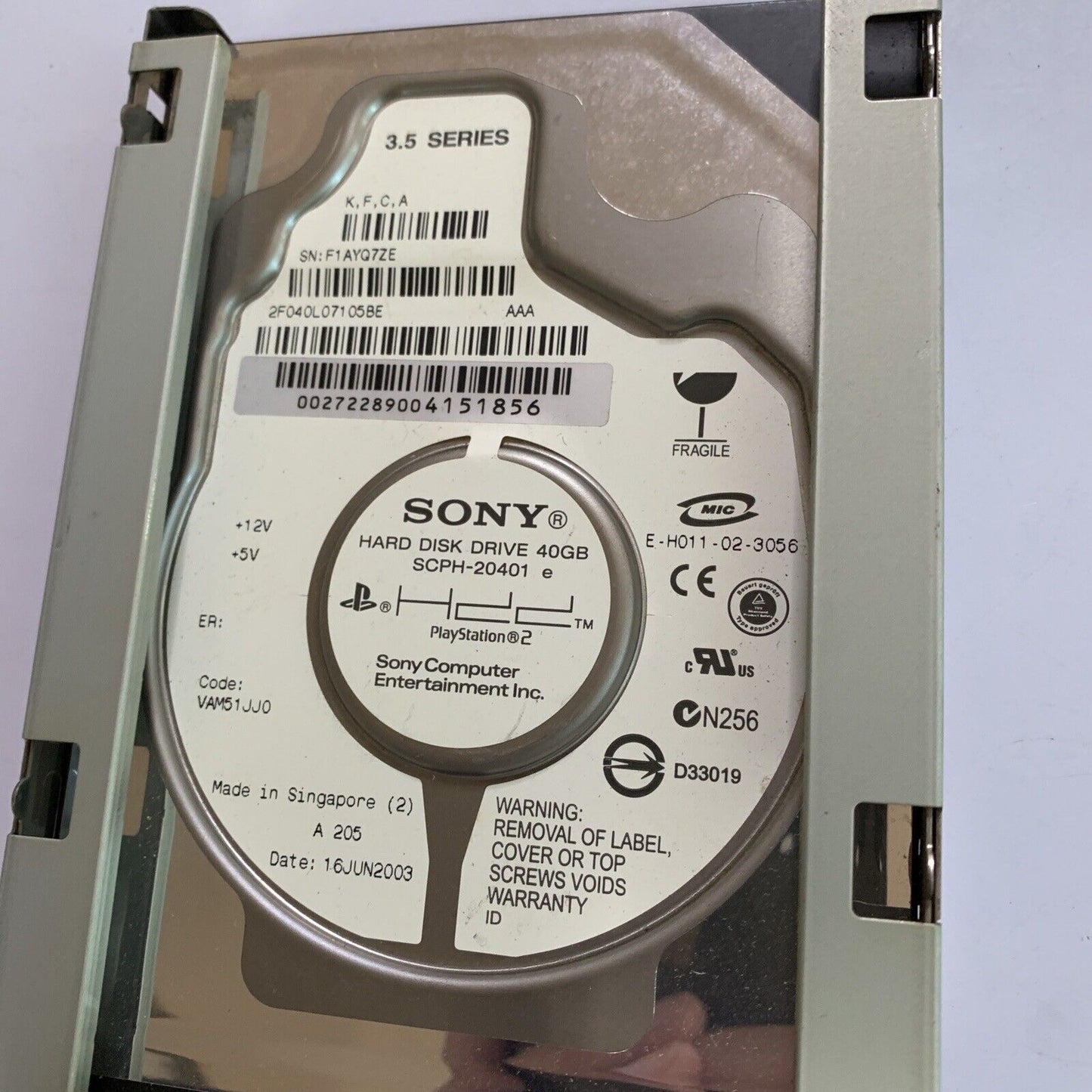 Official Sony Network Adapter & Sony 40GB HDD SCPH-10350 SCPH-20401