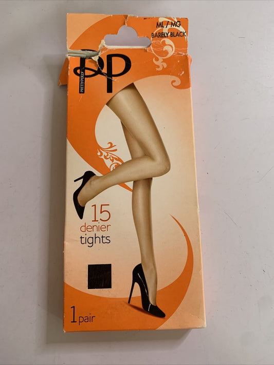 Pretty Polly PP 15 Denier Tights Barely Black ML/MG 1 Pair