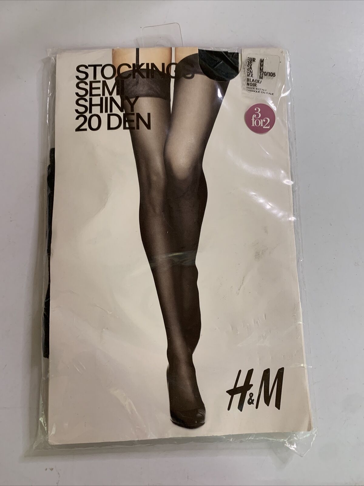 H&M Sheer Stockings Semi Shiny 20 denier Medium NEW