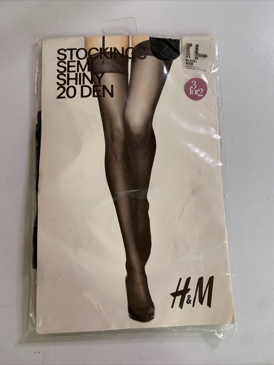 H&M Sheer Stockings Semi Shiny 20 denier Medium NEW
