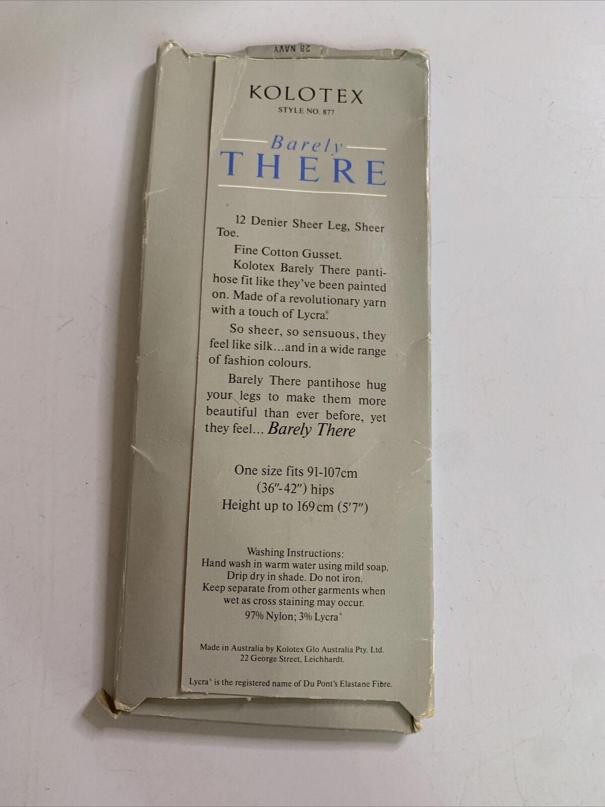 Kolotex Barely There Pantyhose 12 Denier Sheer Leg Toe Vintage NEW