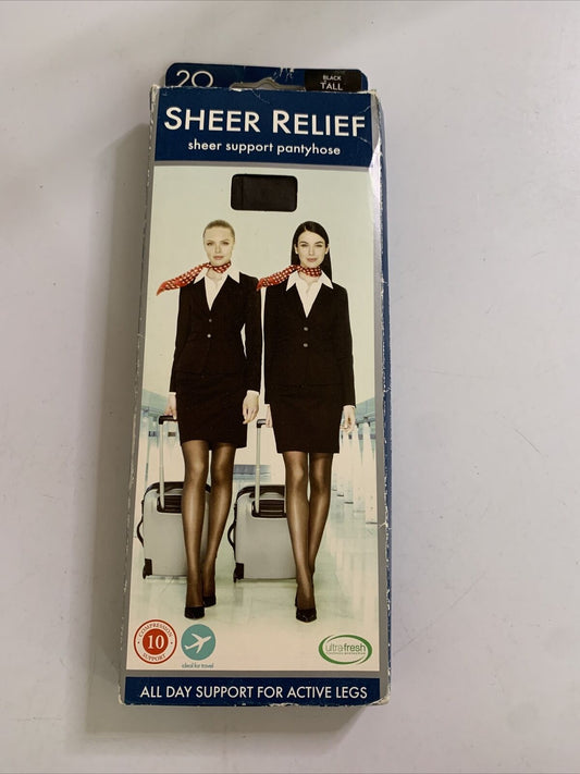 Sheer Relief For Active Legs Support Sheers Women Bulk Black Tall Pantyhose NEW
