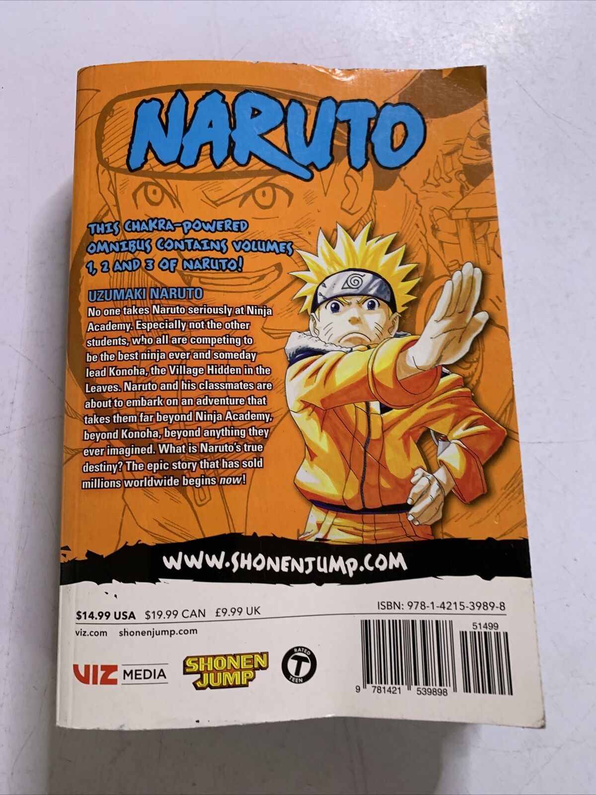 Naruto Volume 1, 2 & 3 Manga by Masashi Kishimoto Viz Media English