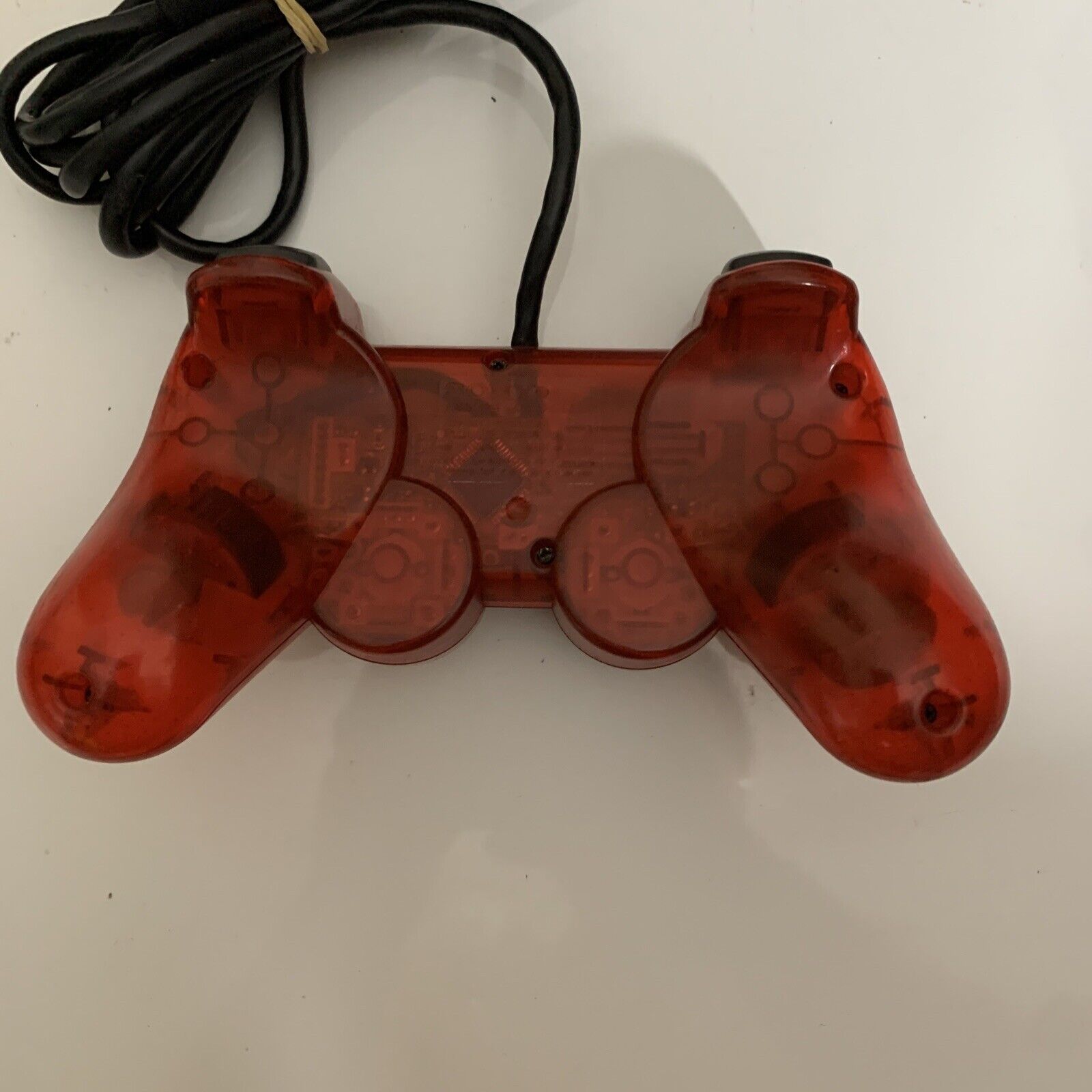 Official Sony Playstation 2 Dual Shock PS2 Controller Red Transparent ...