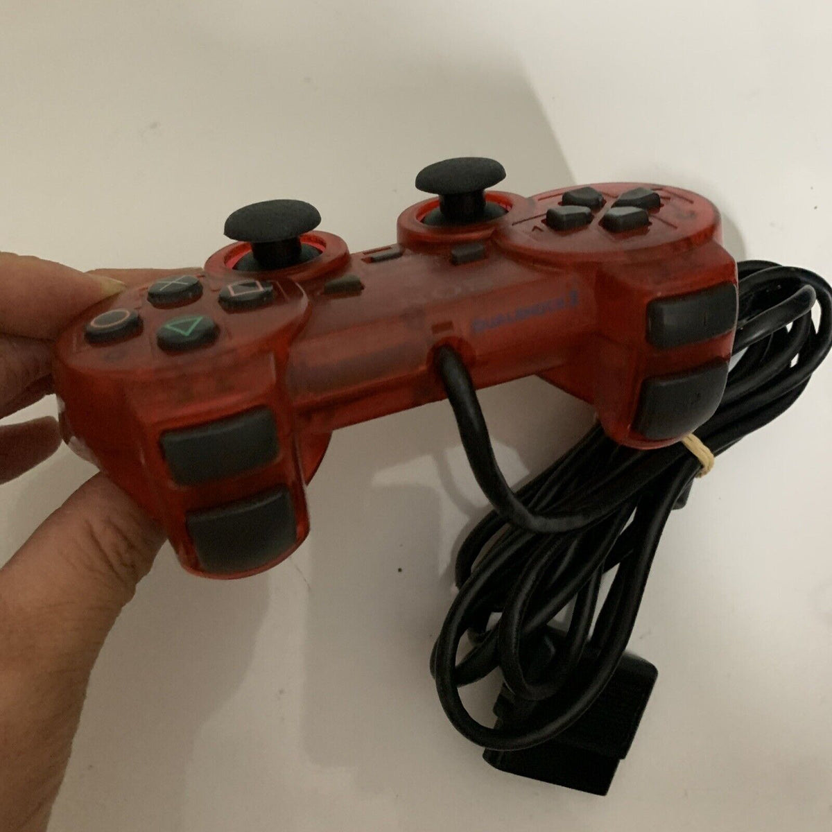 Two Controller Ps2 Official Sony Playstation 2 Dual Shock PS2 Controller Red Transparent ...