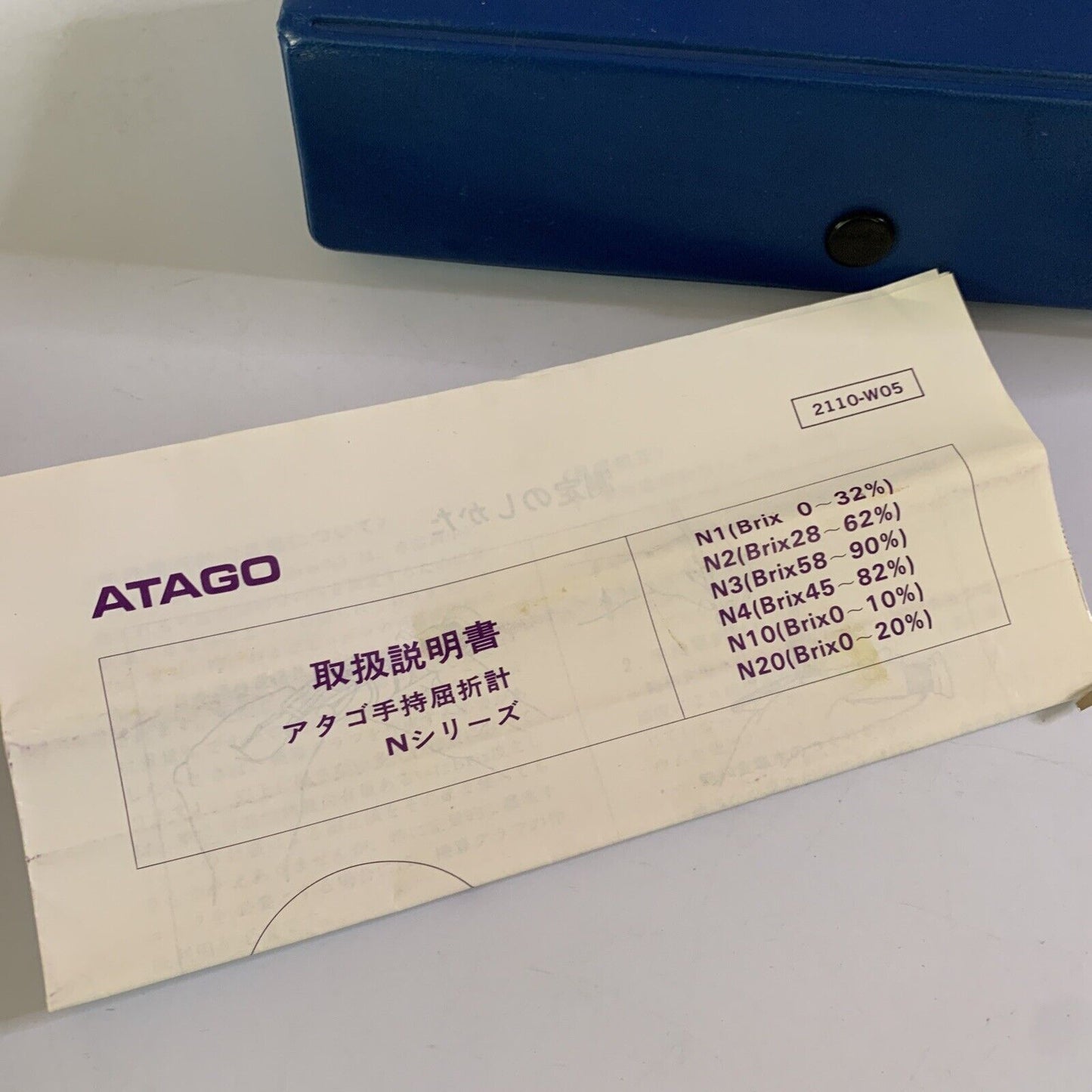 Atago Hand Refractometer N2 Brix 28-62%  Made in Japan