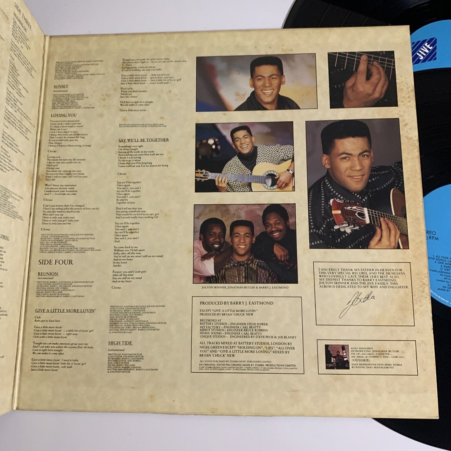 Jonathan Butler Double LP 1987 Vinyl Record Gatefold ALI-35001