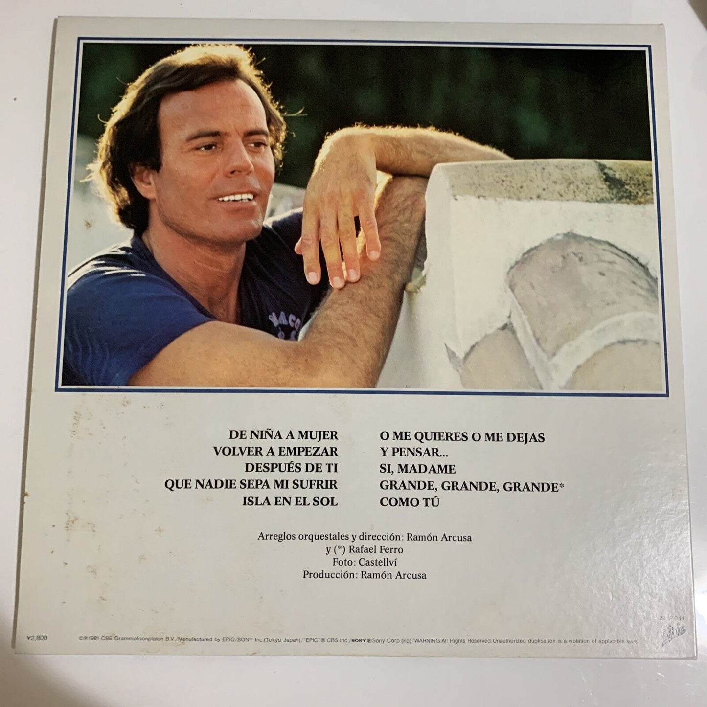 Julio Iglesias – De Niña A Mujer LP 1981 Vinyl Gatefold Obi 28-3P-344